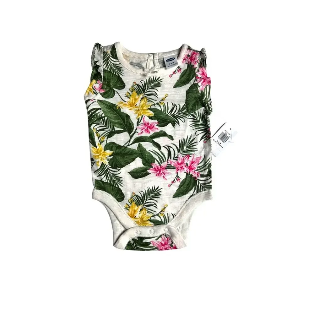 Old Navy Baby Tropical Print Style Onesie Sz 0-3M